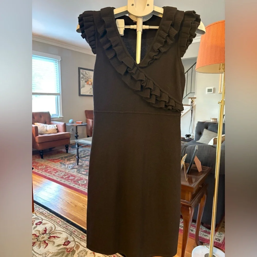 EUC - Chelsea & Theodore 100% Cashmere Little Black Dress – Size 6 - Picture 3 of 6